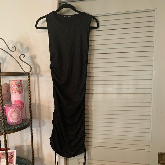 SHEIN Drawstring Side Rib-Knit Bodycon Dress - Picture 2 of 3